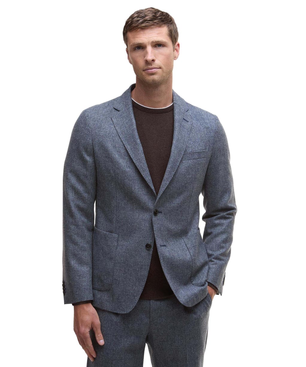 Men's Barbour Kensington Check Blazer - Navy