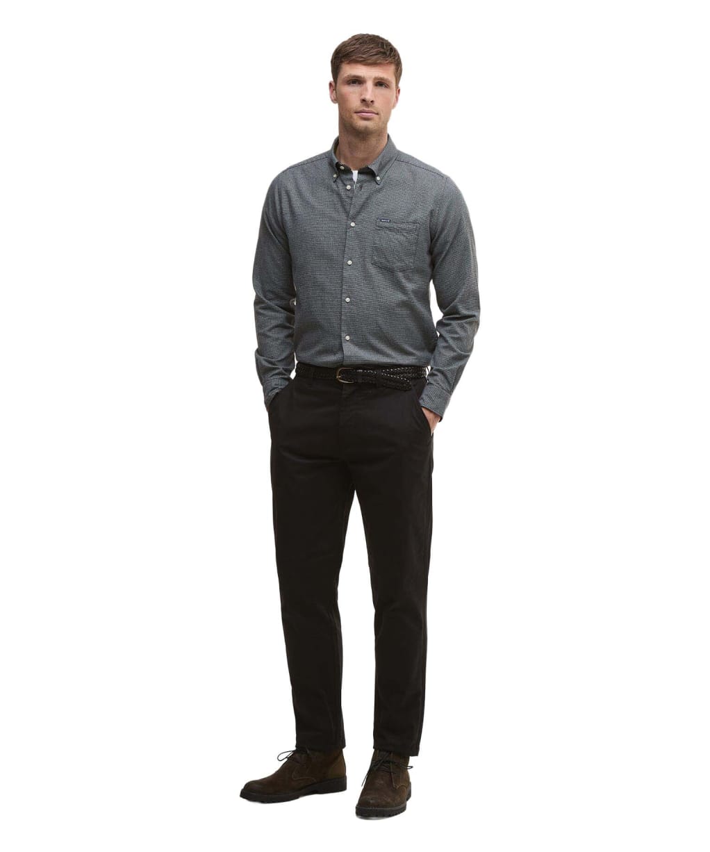 Men's Barbour Sueded Sateen Tailored Fit Trouser - Black