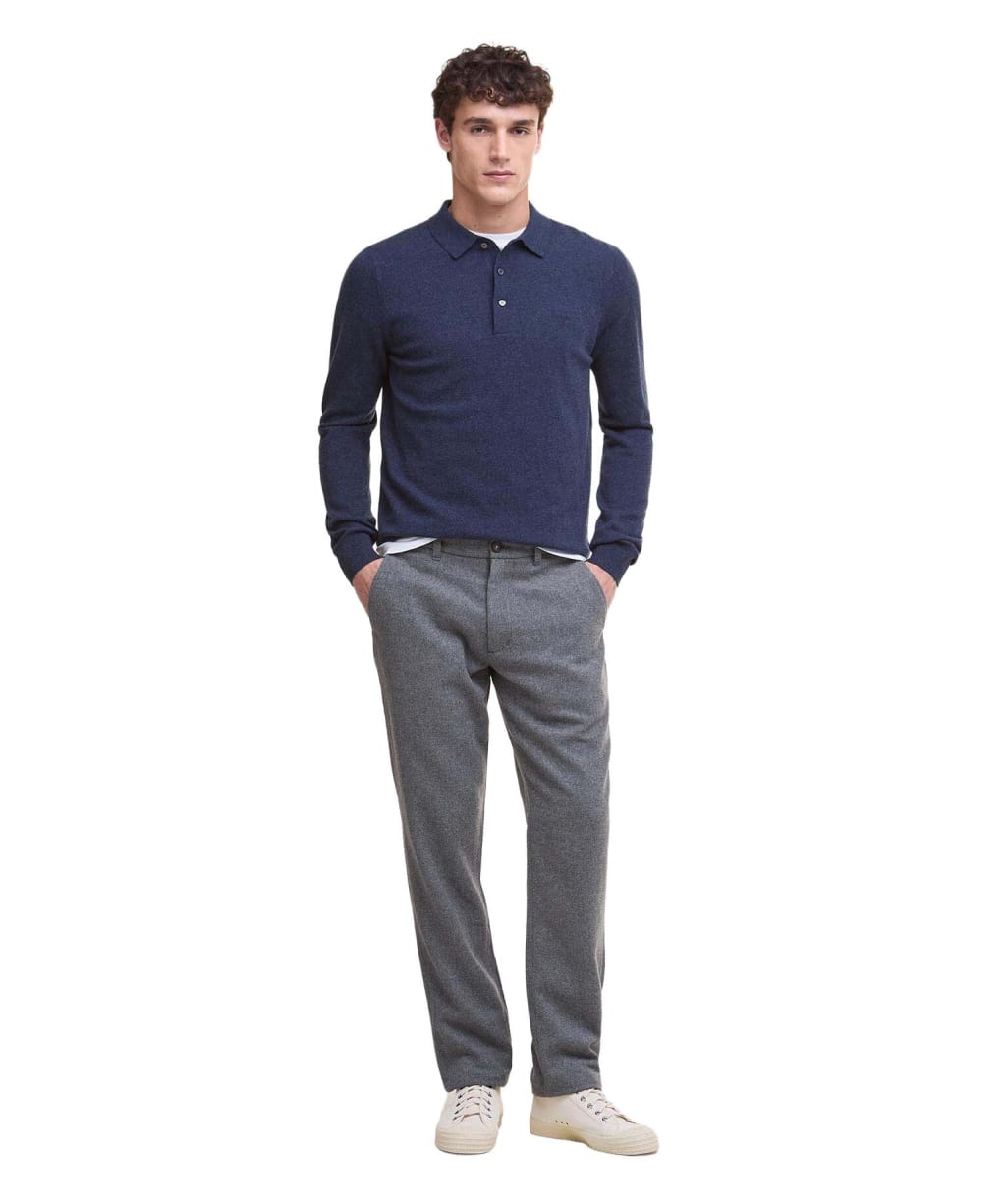 Men's Barbour Wool Blend Tailored Trouser - Grey Marl