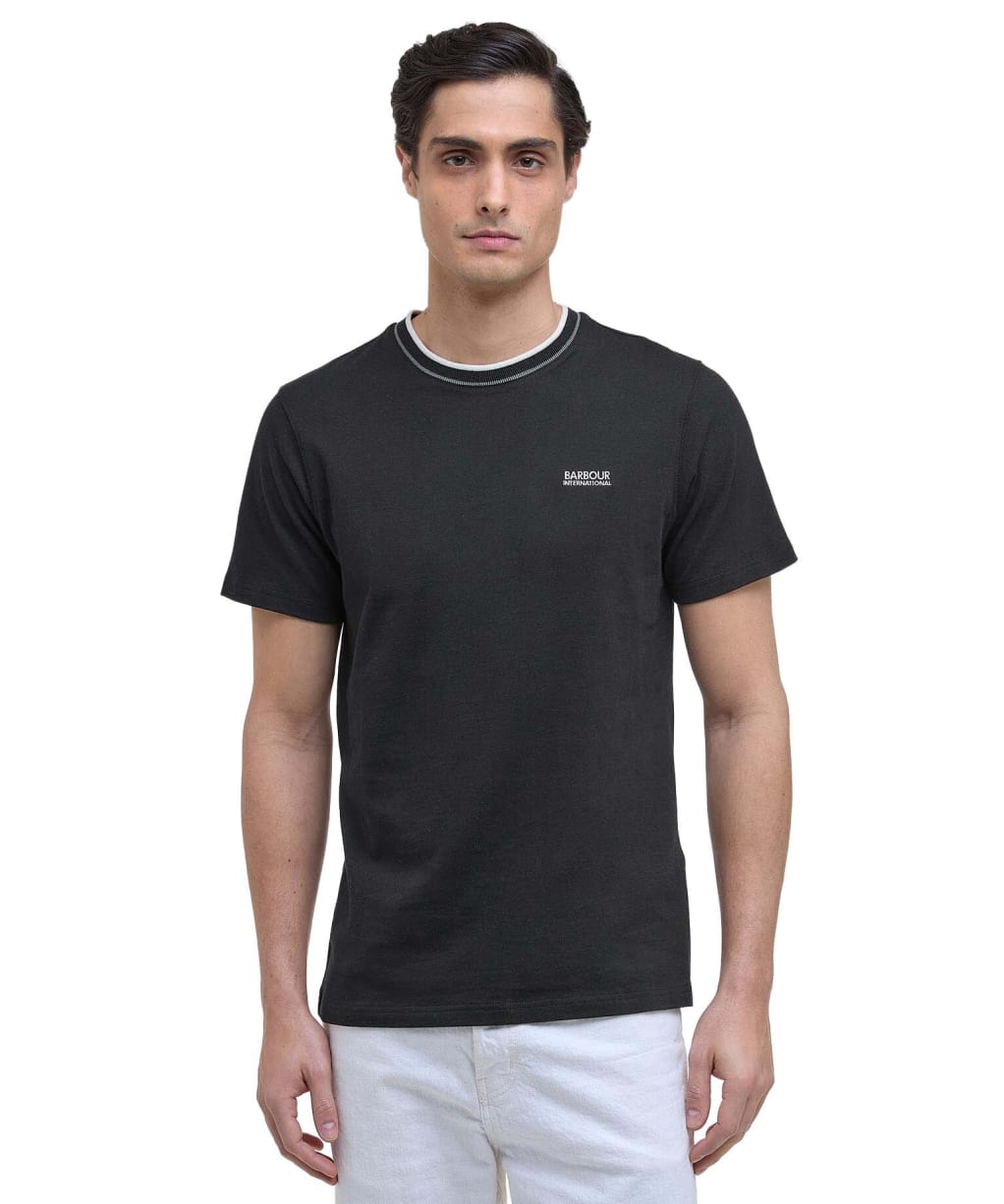 Men's Barbour International Buxton Tipped Cotton T-Shirt - Black 2