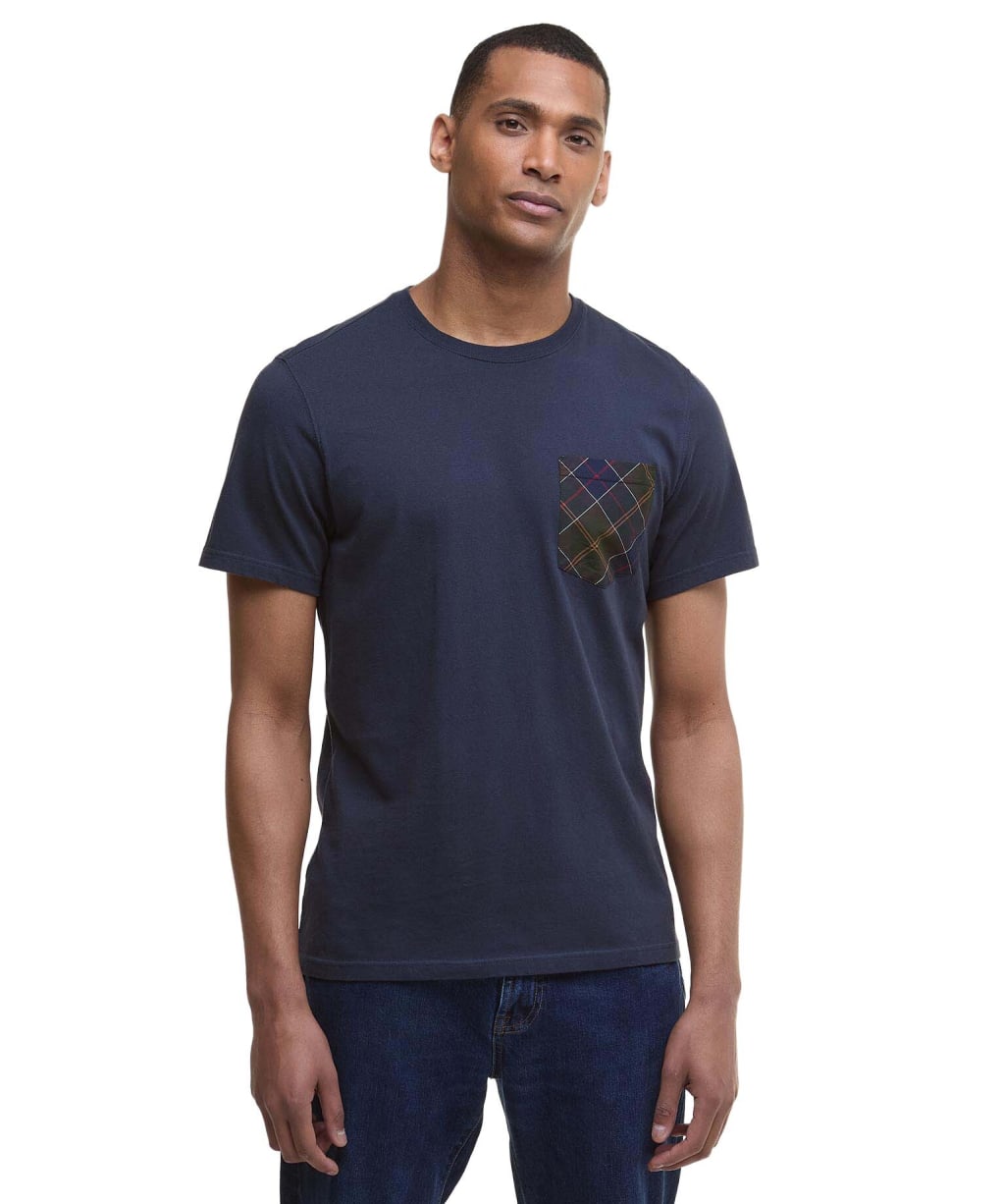 Men's Barbour Arnside Tartan Pocket T-Shirt - Navy