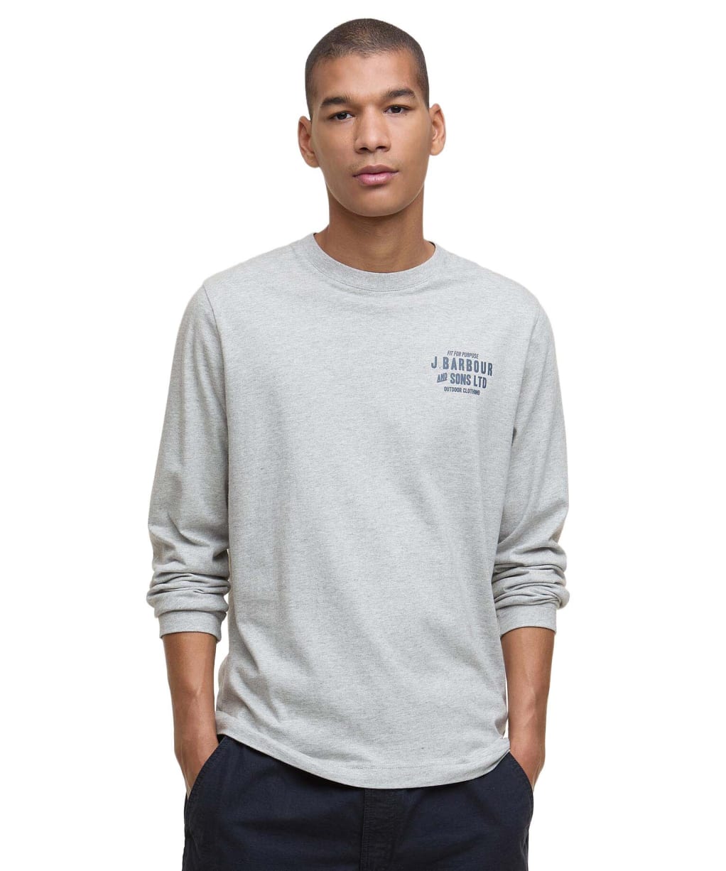 Men's Barbour Pointer Long Sleeve Graphic T-Shirt - Grey Marl