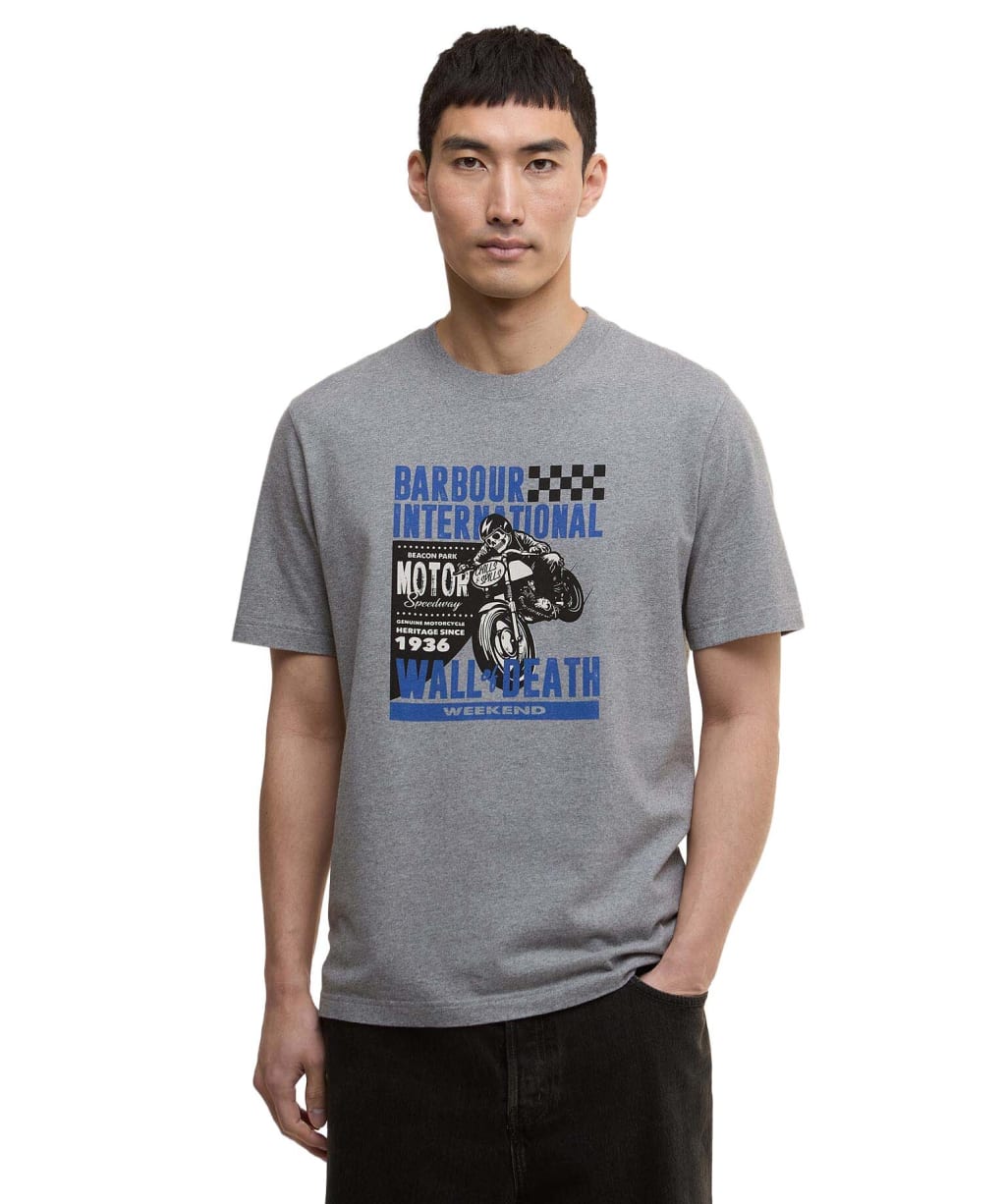 Men's Barbour International Weekender Graphic T-Shirt - Anthracite Marl