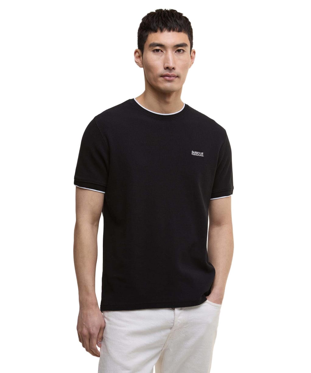 Men's Barbour International Seb Textured T-Shirt - Black