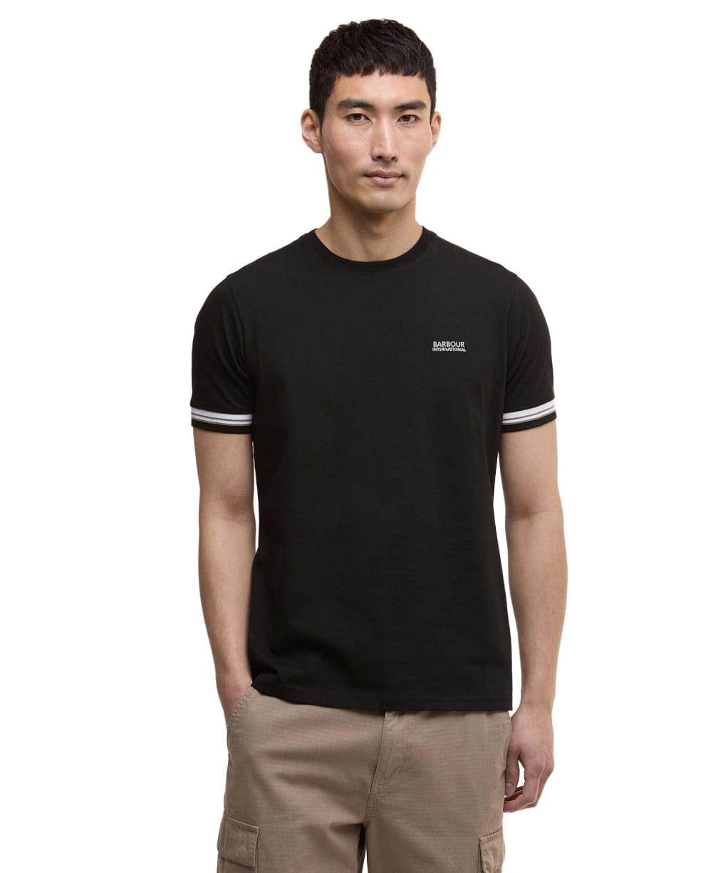 Men's Barbour International Bruce Tipped Cuff T-Shirt - Black
