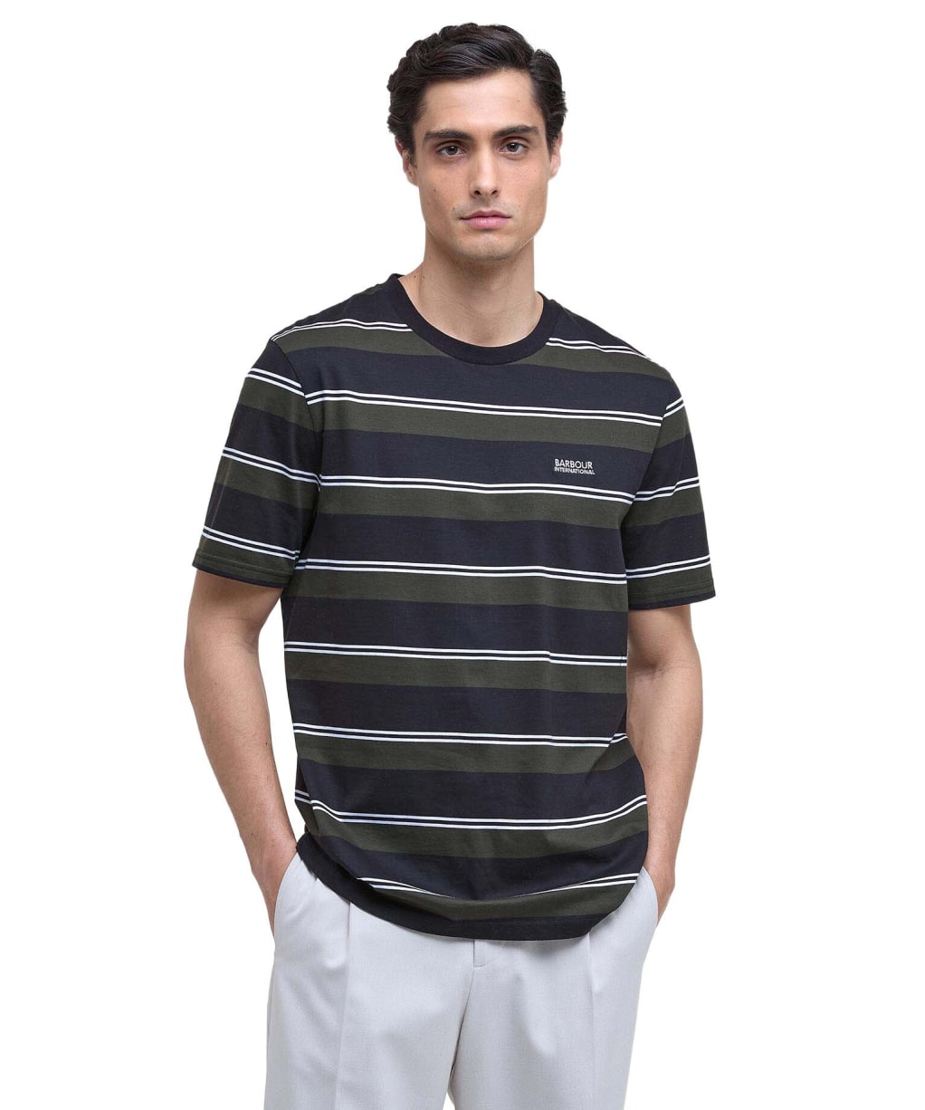 Men's Barbour International Bruce Striped T-Shirt - Black