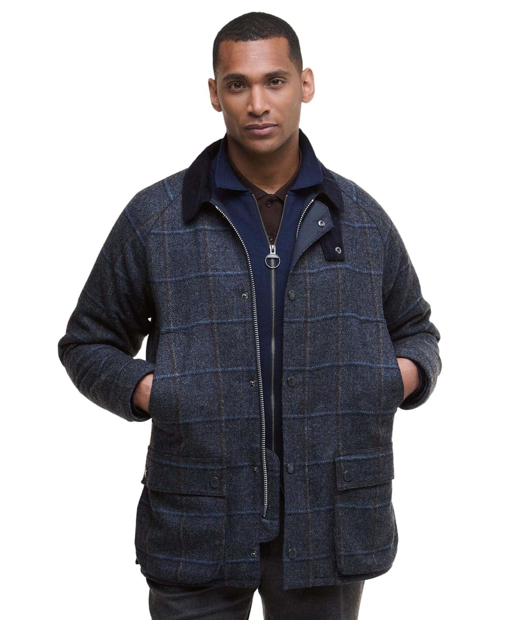 Men's Barbour Bedale Check Wool Jacket - Blue