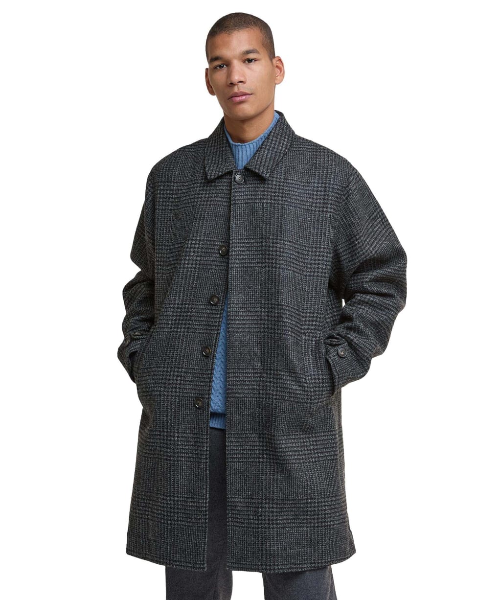 Men's Barbour Lorden Wool Overcoat - Charcoal
