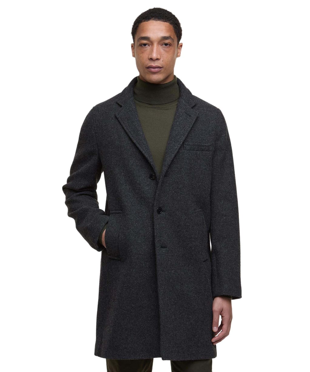 Men's Barbour Kirkbridge Wool Coat - Dark Grey Marl / Classic