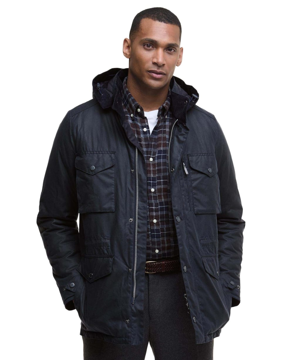 Men's Barbour Winter Sapper Waxed Jacket - Navy / Midnight Oak