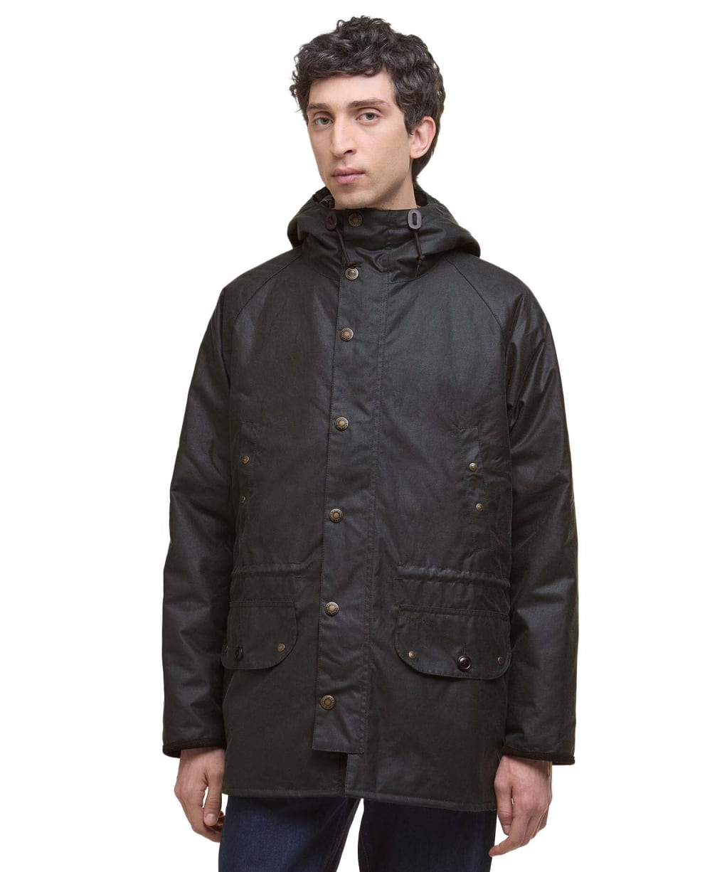 Men's Barbour Reel Waxed Parka - Sage
