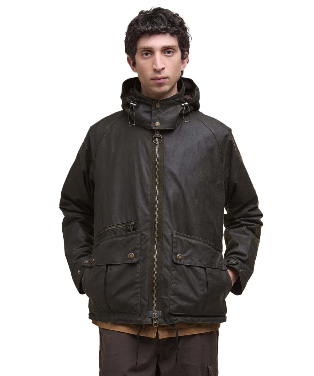 Men's Barbour Re-Engineered Bardon Spey Waxed Jacket - Olive
