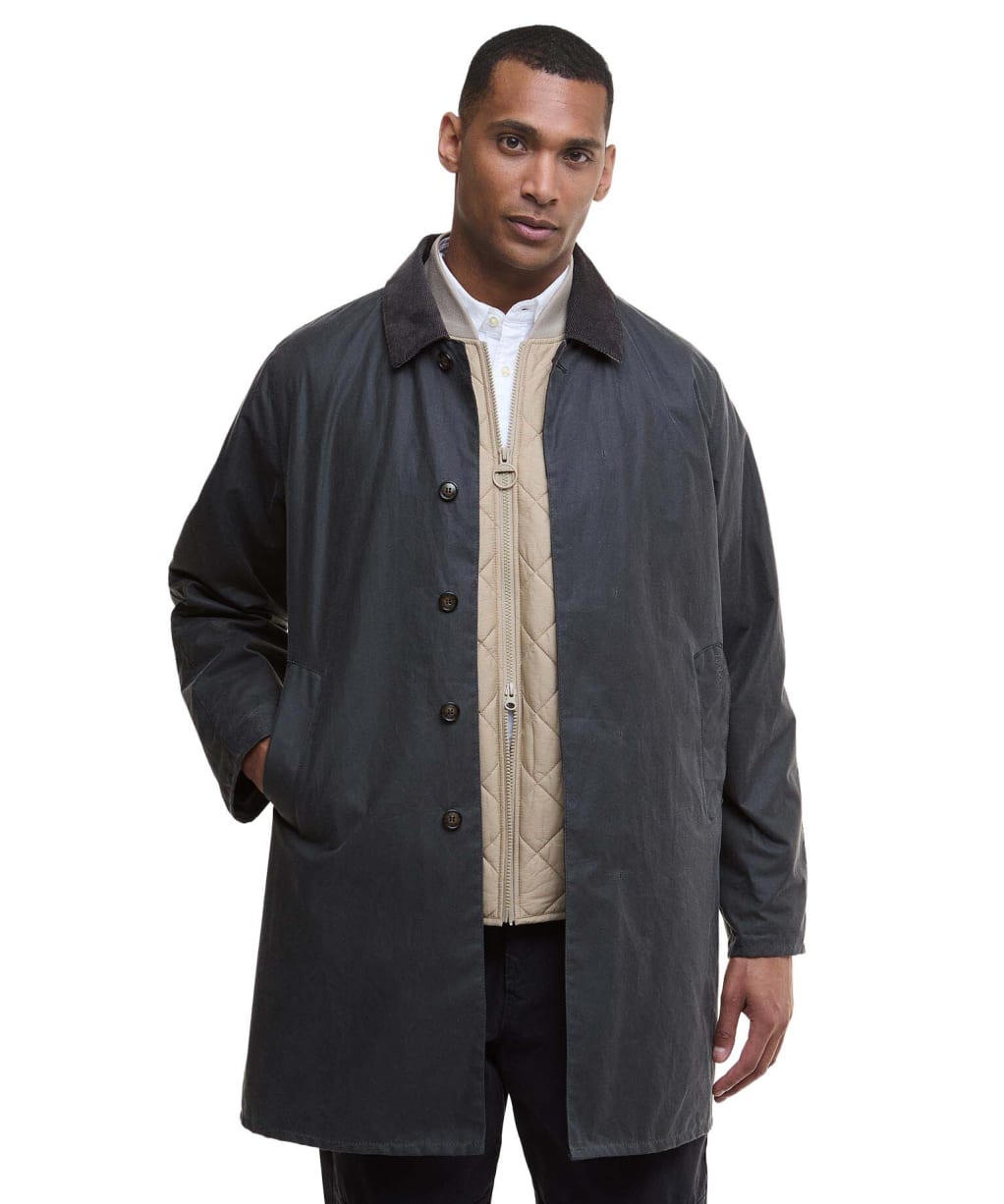 Men's Barbour Lorden Waxed Mac - Grey