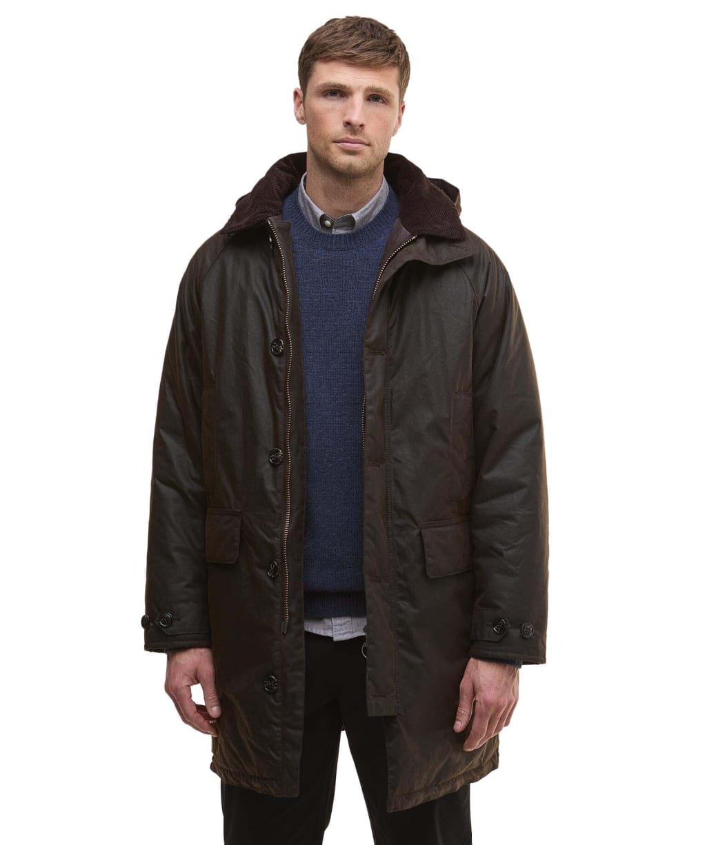 Men's Barbour Beaudale Wax Trench Coat - Dark Brown