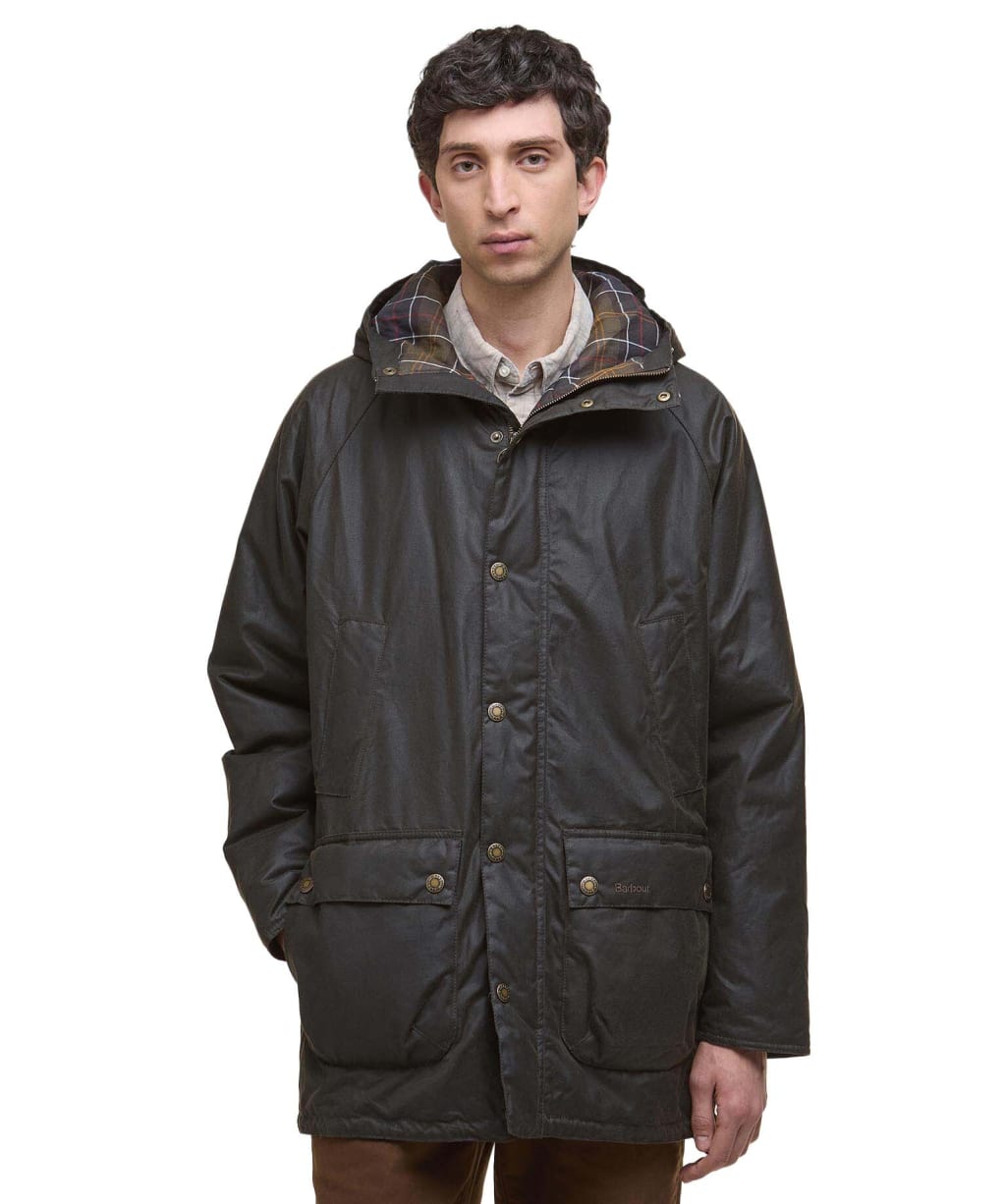 Men's Barbour Bedale Wax Parka - Olive