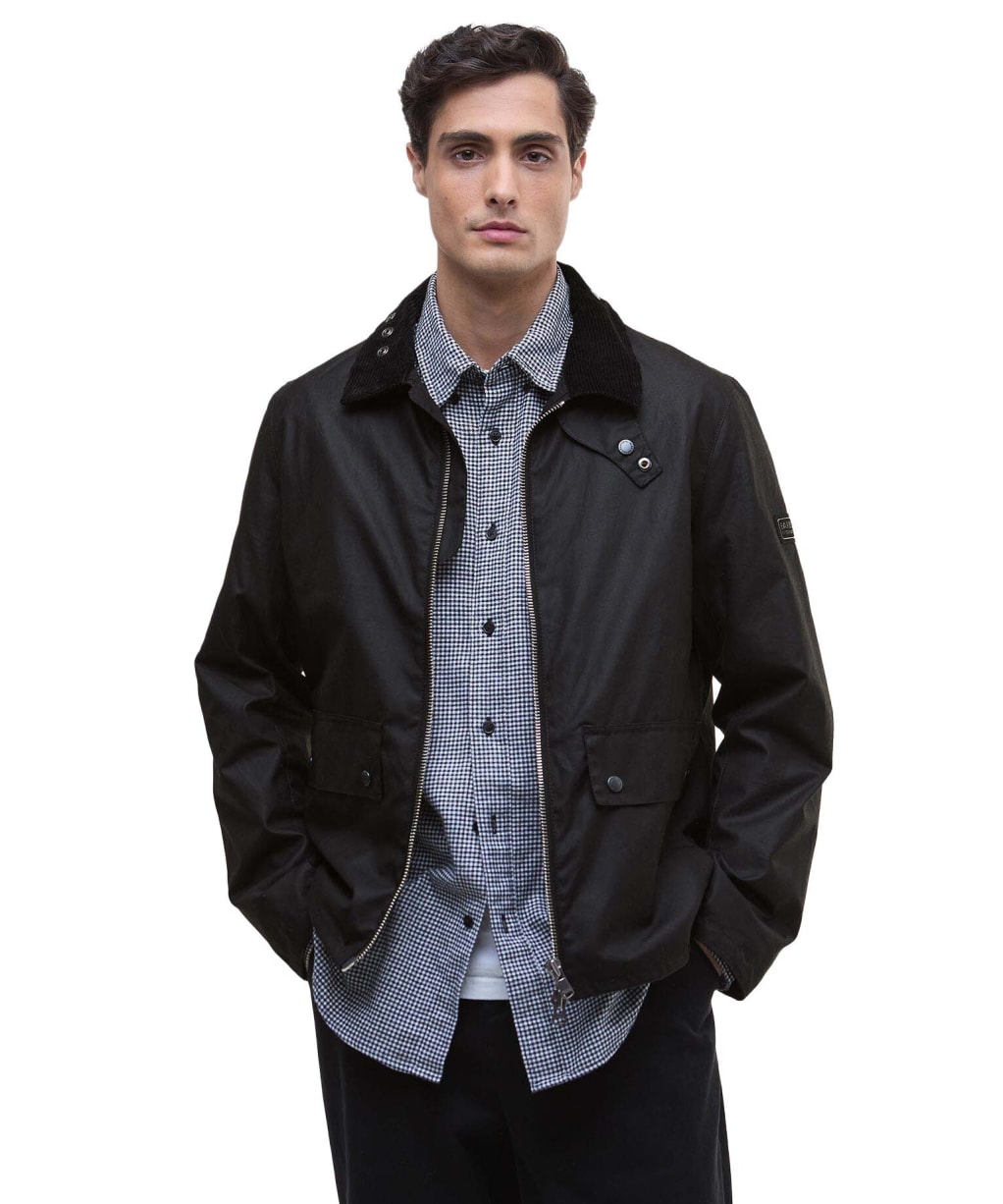 Men's Barbour International Marker Waxed Jacket - Black