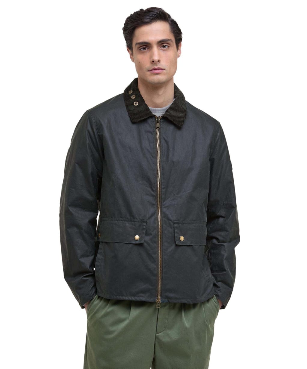 Men's Barbour International Marker Waxed Jacket - Sage