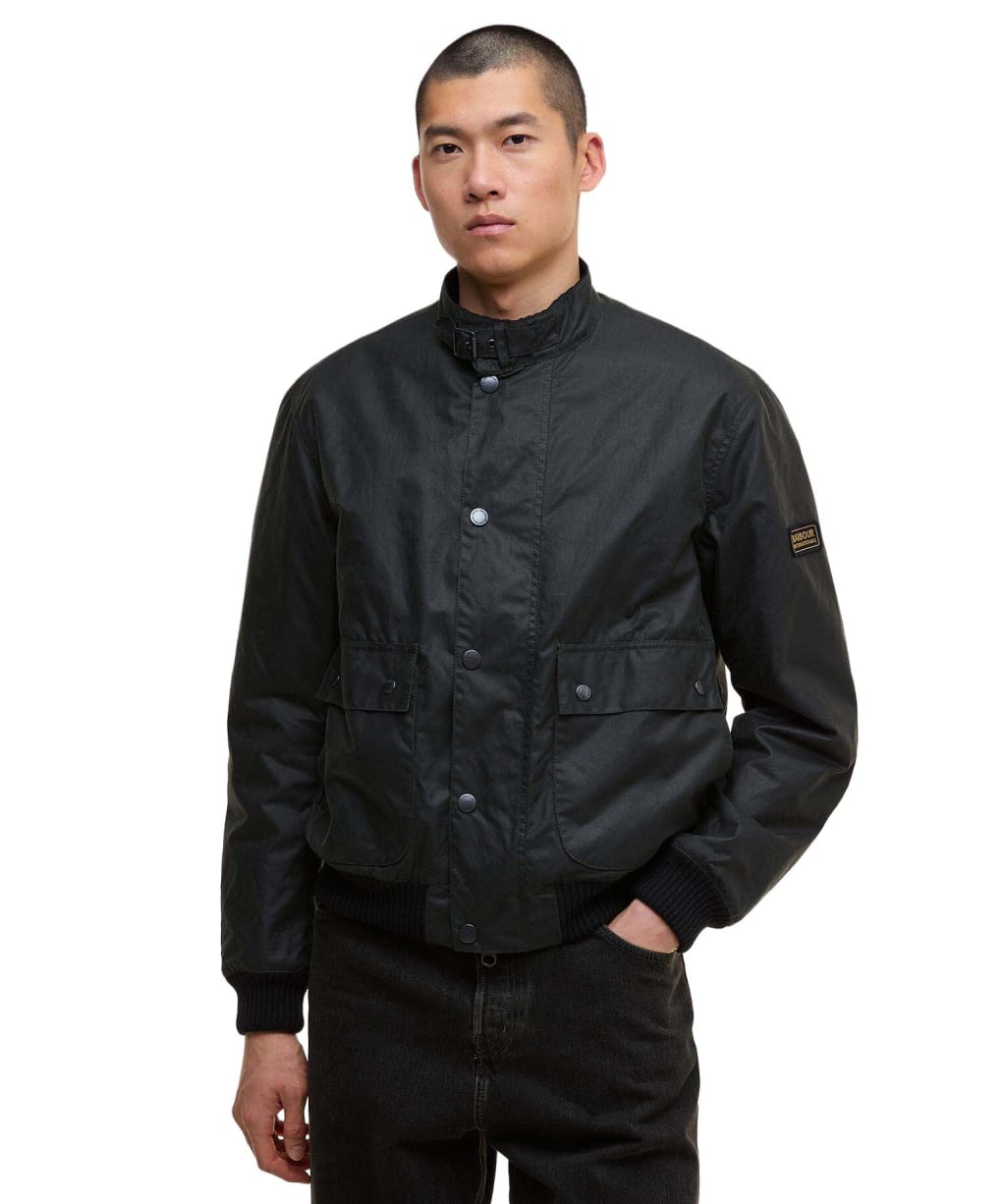 Men's Barbour International Traction Waxed Jacket - Sage