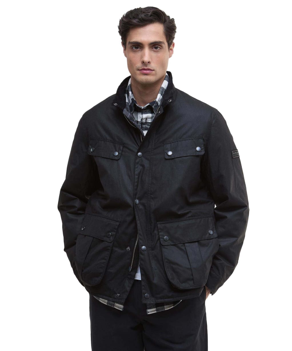 Men's Barbour International Dukeley Wax Jacket - Black