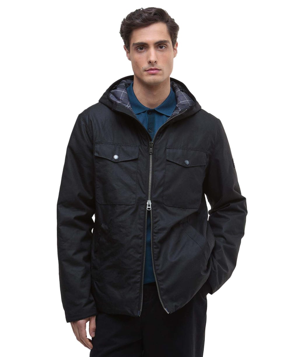 Men's Barbour International Blane Waxed Jacket - Black