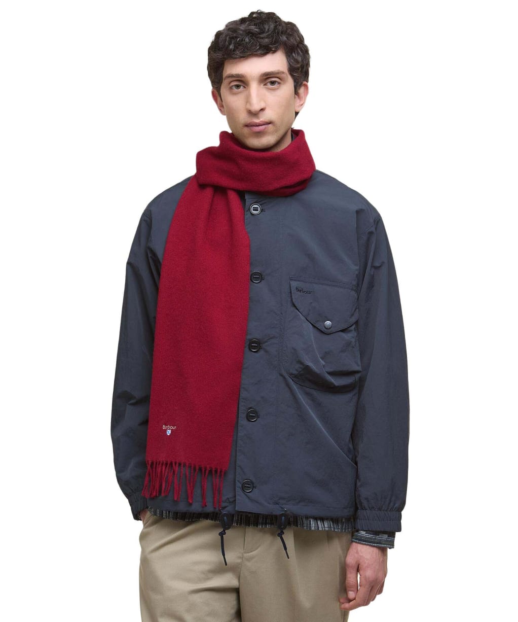 Barbour Plain Lambswool Scarf - Biking Red