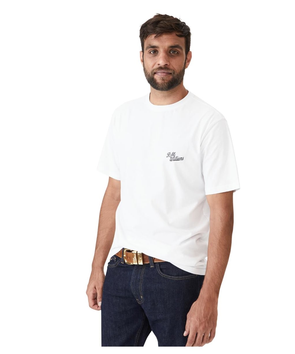 Men’s R.M. Williams Byron Short Sleeved T-Shirt - White