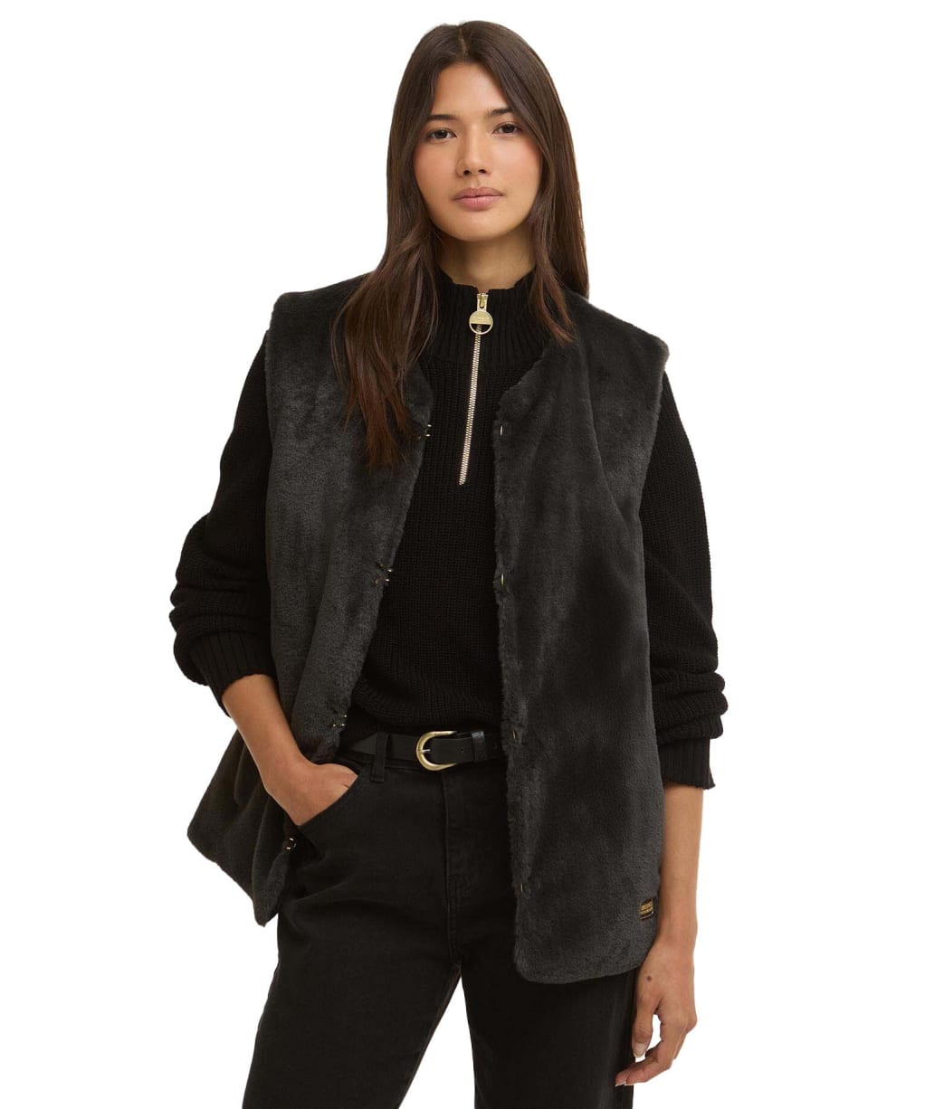 Mialn Fur Gilet - Black