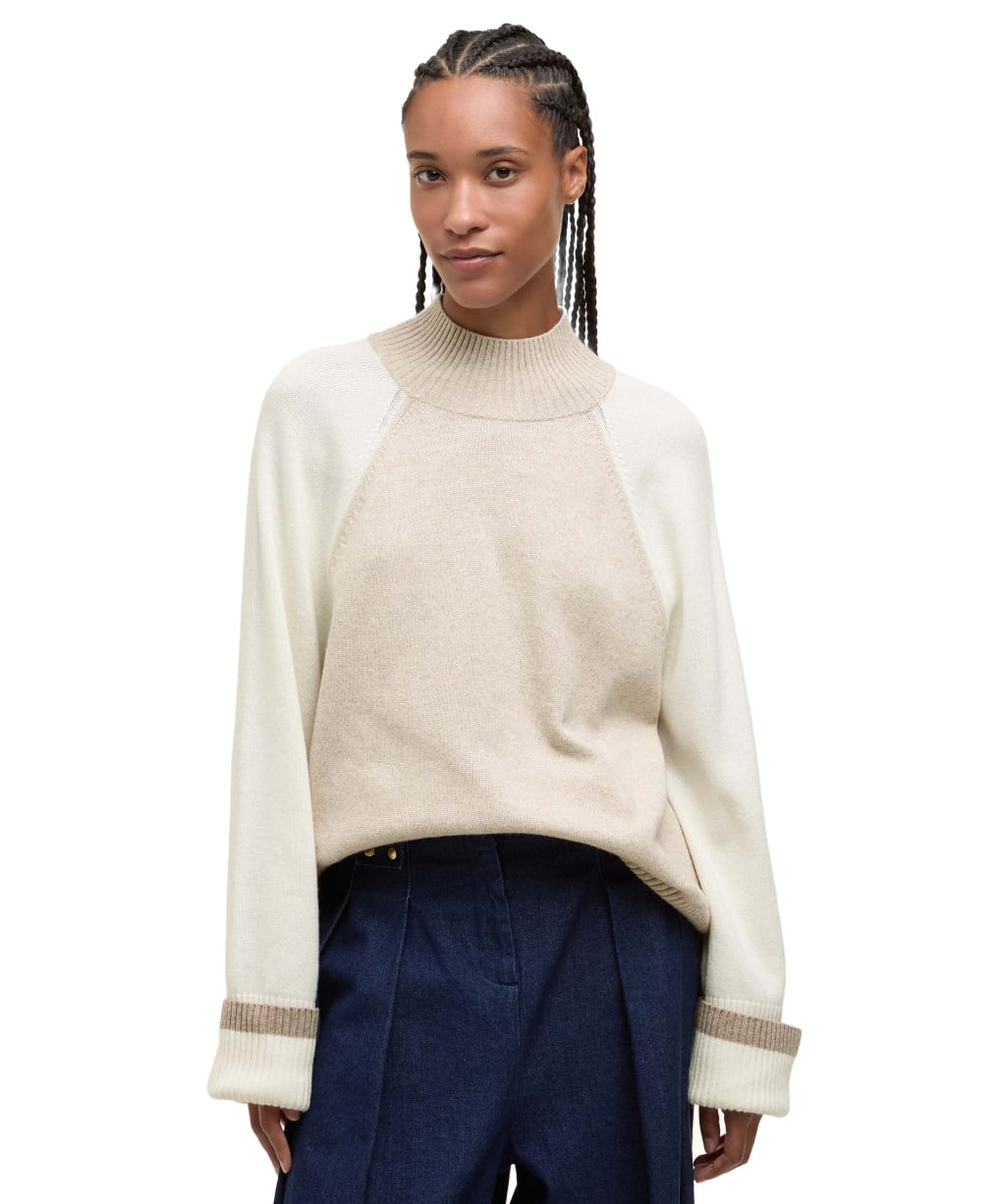 Women's Barbour Wren Knitted Jumper - Oat Multi