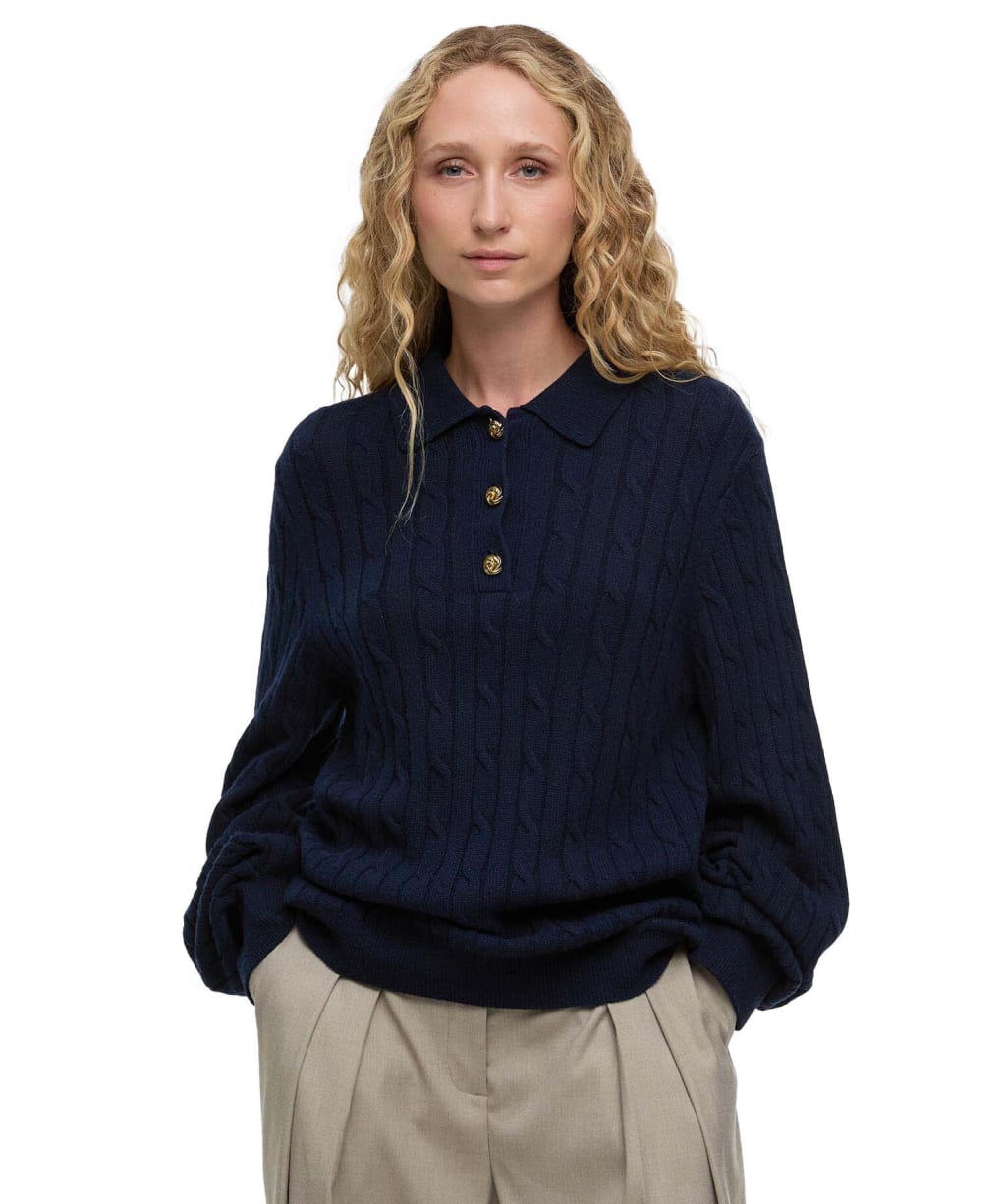 Women's Barbour Evie Knitted Jumper - Navy