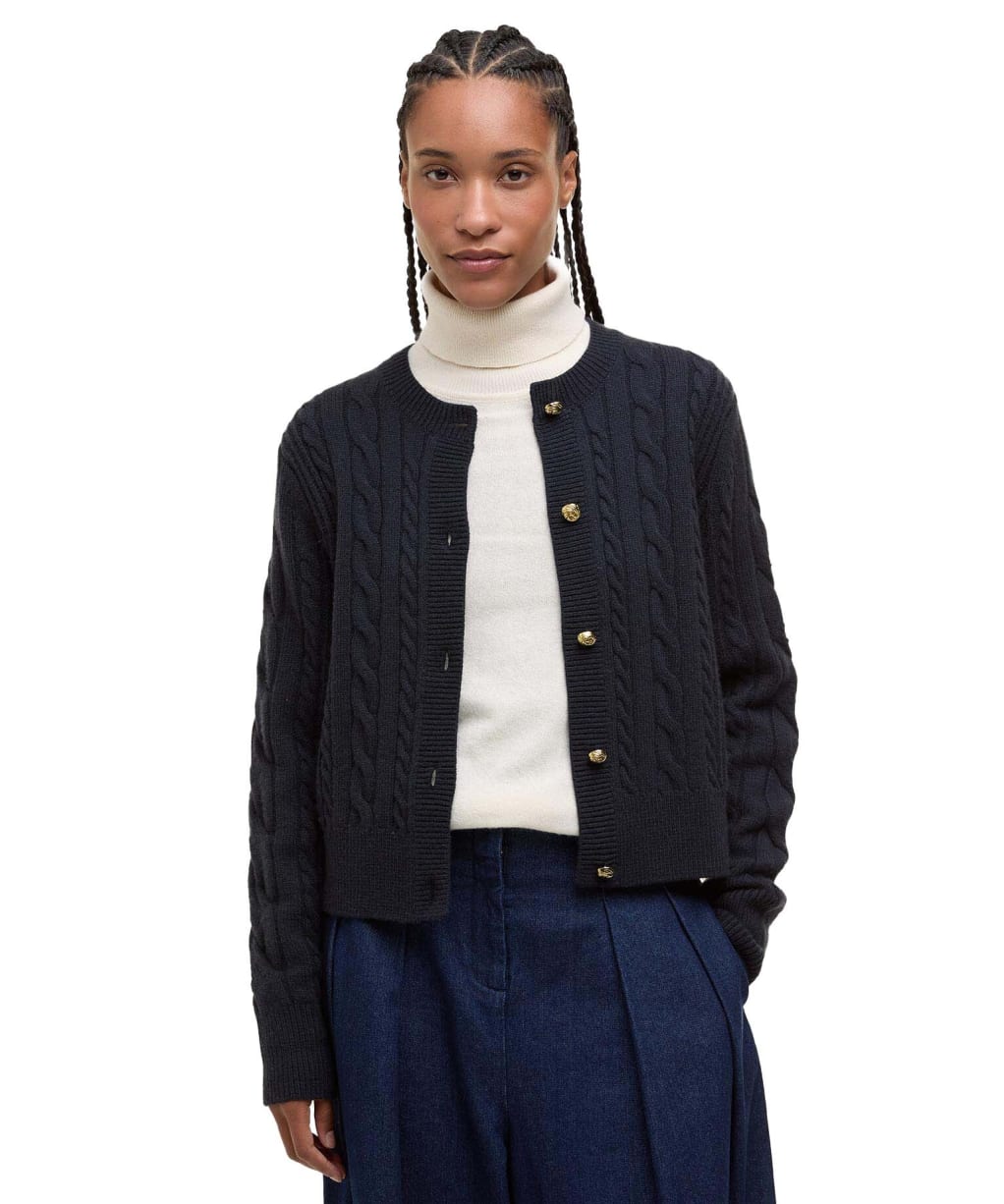 Women's Barbour Elina Knitted Cardigan - Dark Navy