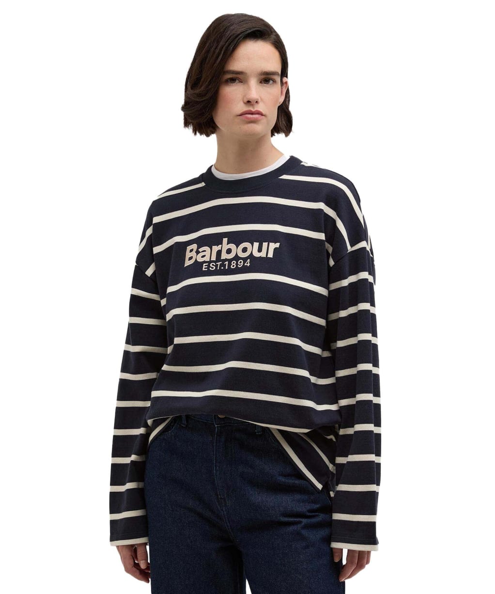 Women's Barbour Maeve Top - Dark Navy / Ecru Stripe