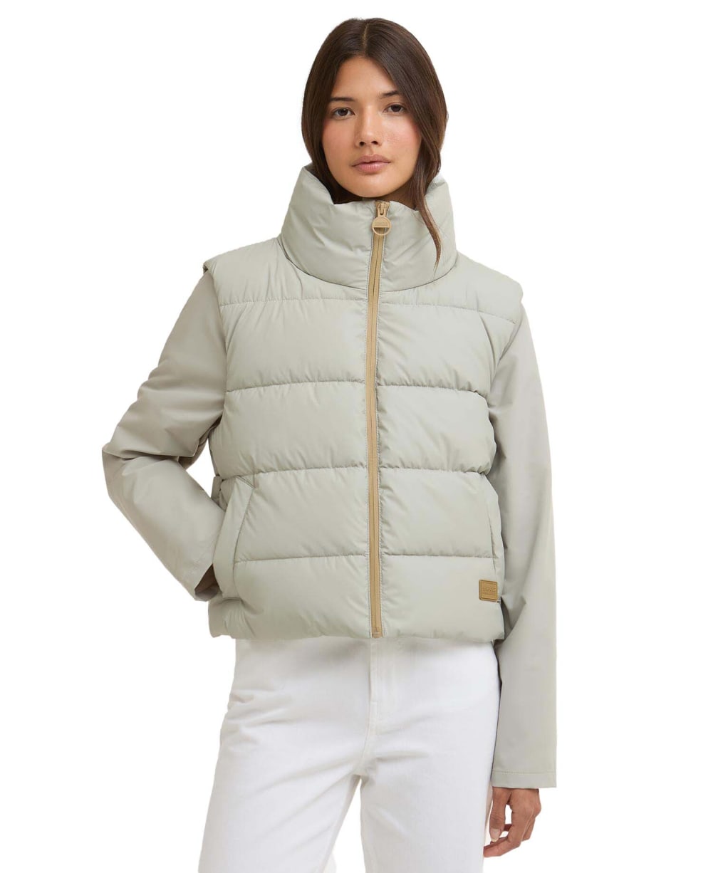 Women's Barbour International Phoenix Quilted Sweat - Glacier Grey