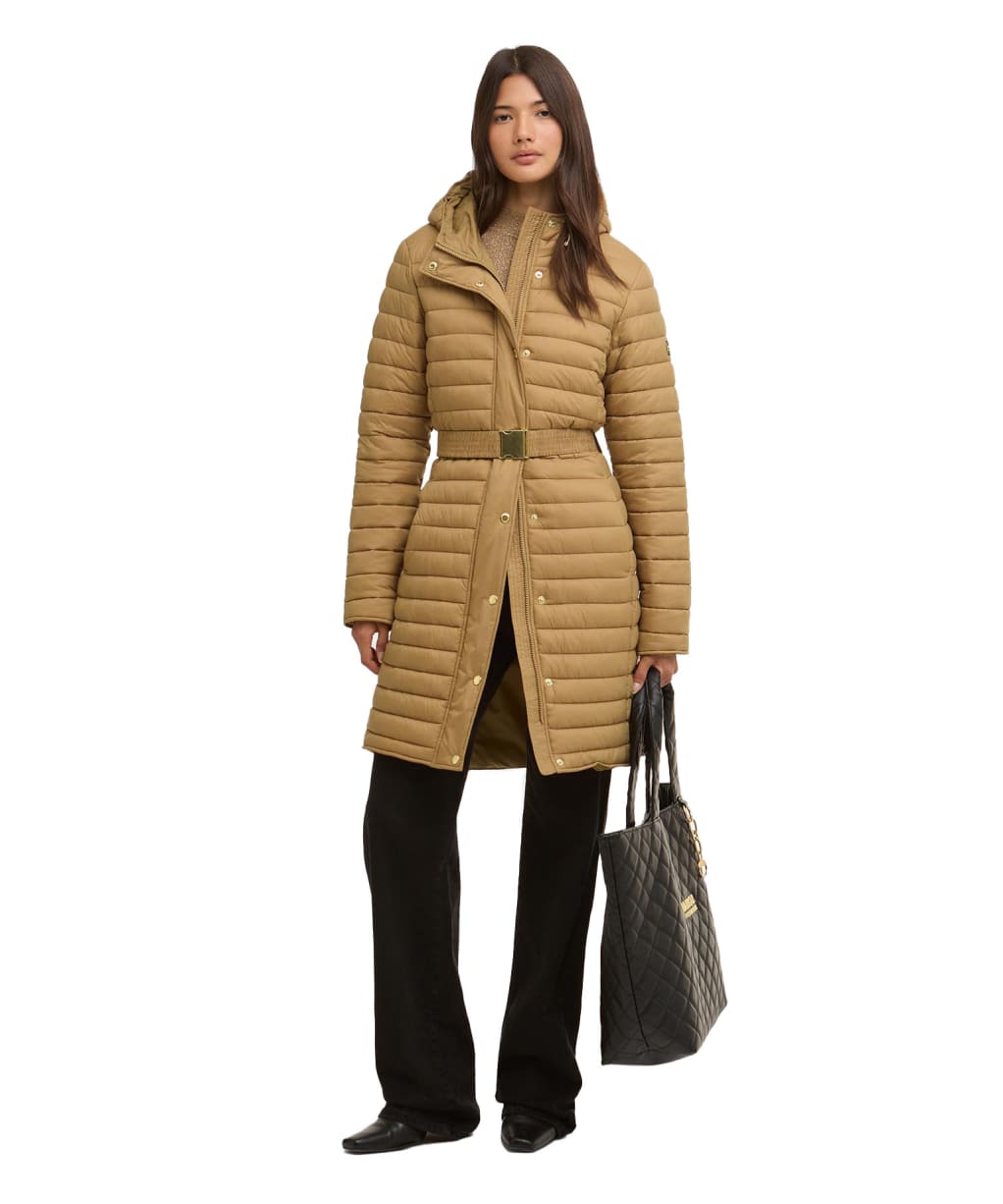 Women's Barbour International Longline Jada Puffer Jacket - Antique Bronze