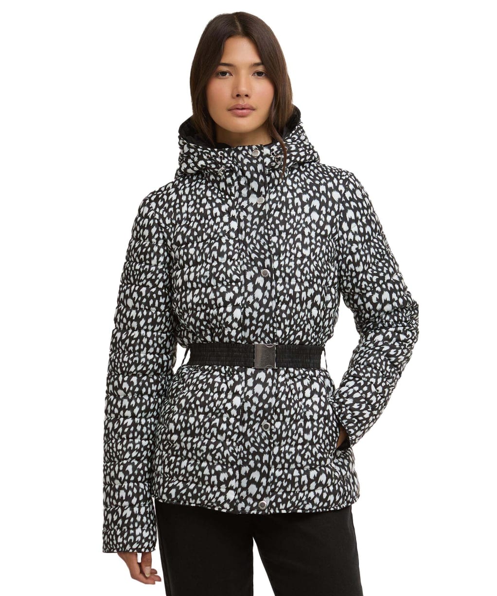 Women's Barbour International Printed Jada Puffer Jacket - Snow Leopard Print