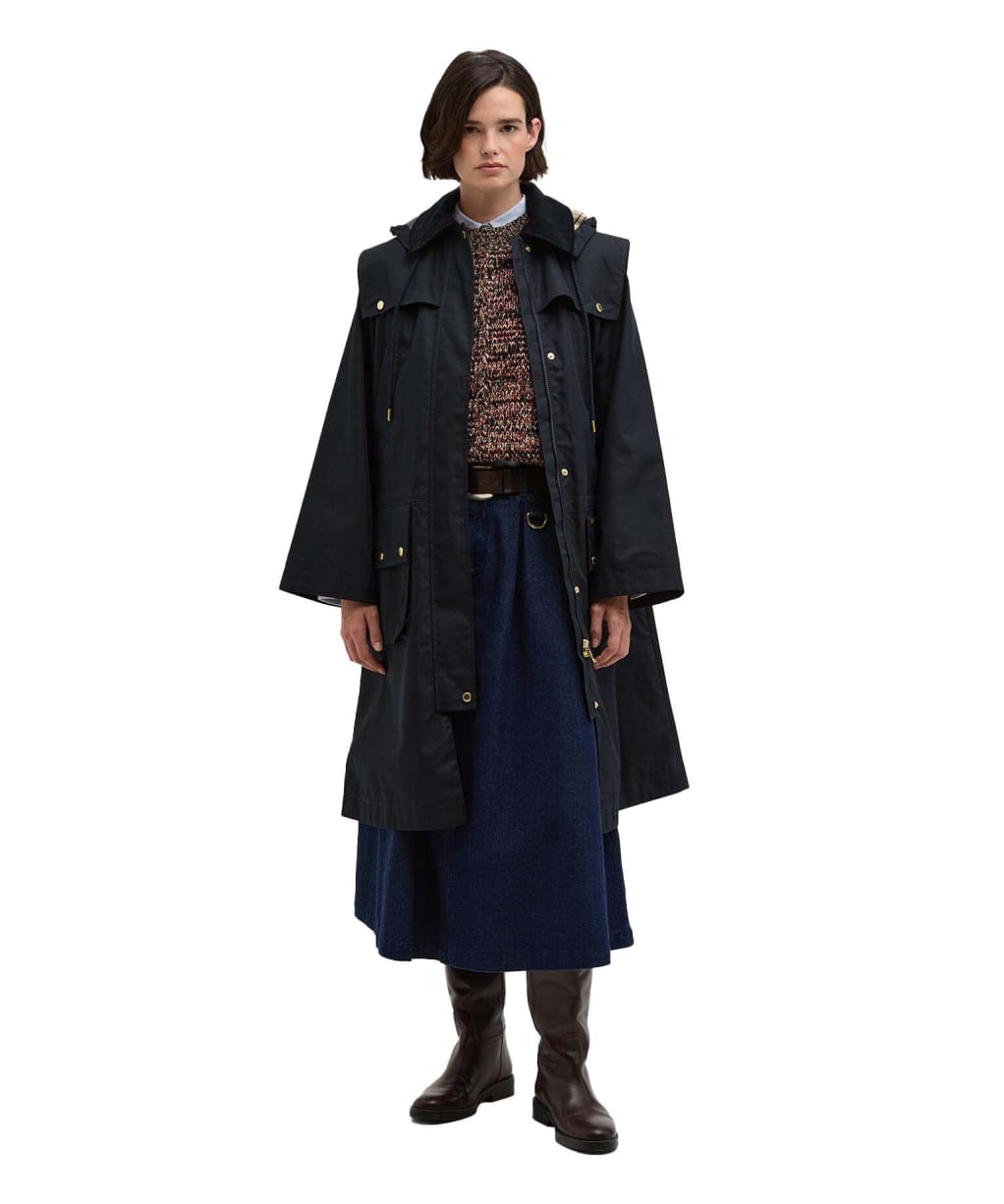 Women's Barbour Bilsdale Showerproof Jacket - Dark Navy / Dress Tartan