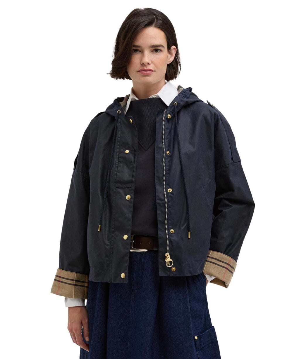Women's Barbour Ryedale Waxed Jacket - Royal Navy / Dress