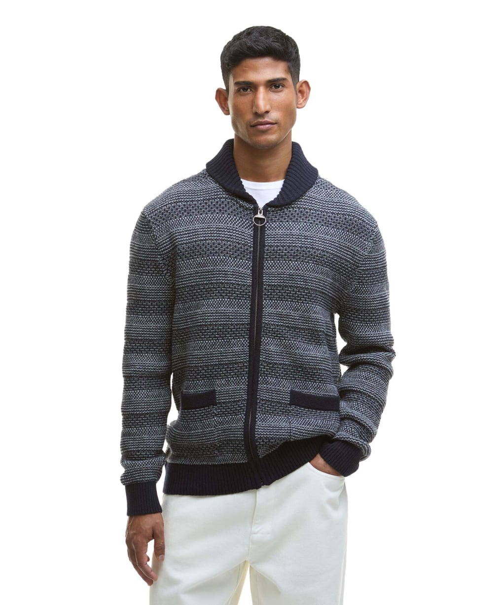 Men's Barbour Helmsley Knitted Jacket - Navy