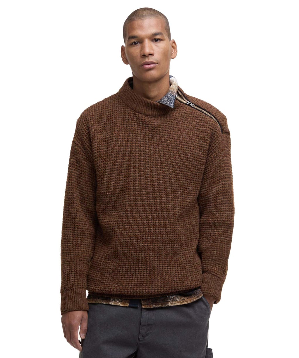Men's Barbour Gearstone Textured Knit - Umber