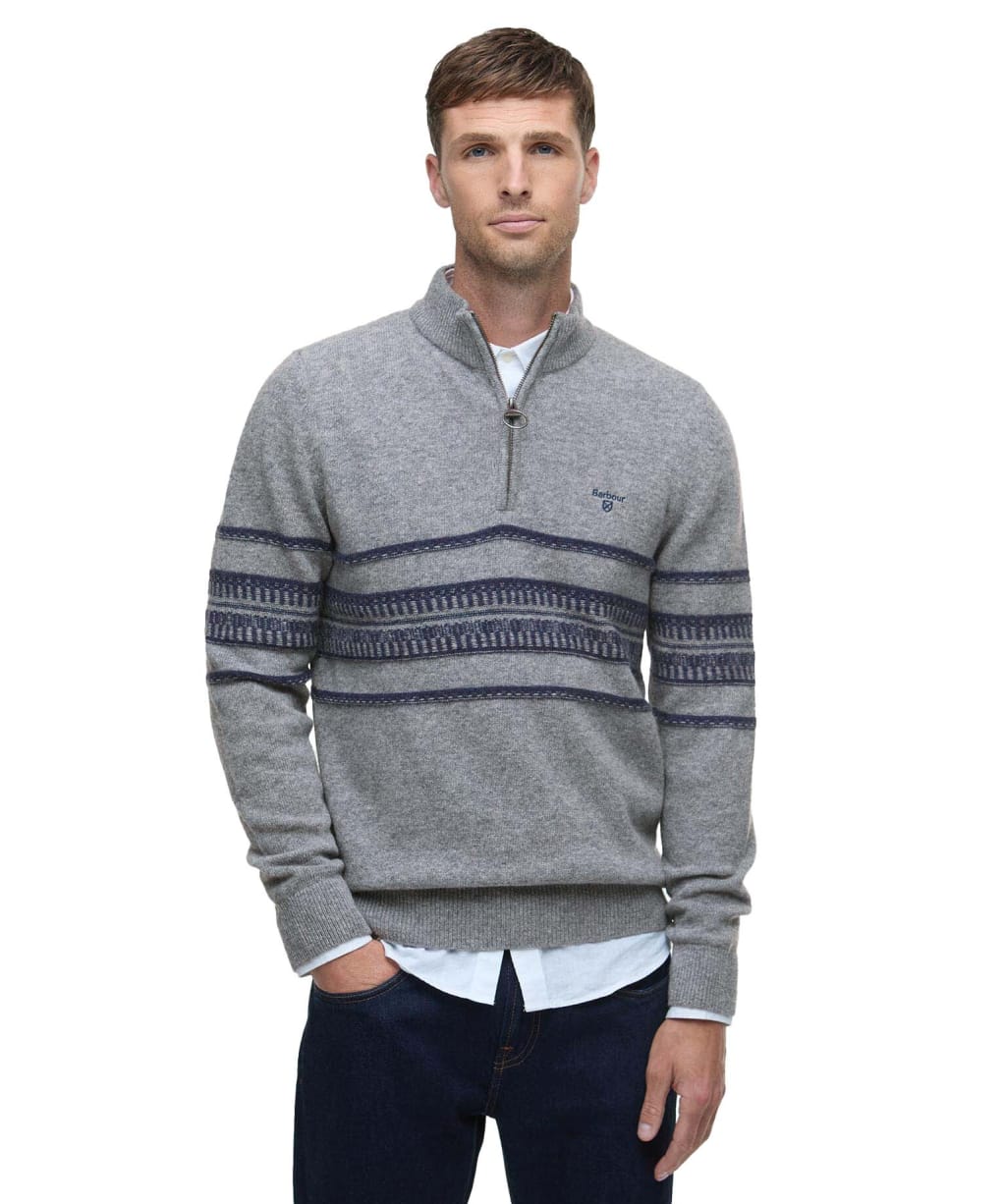 Men's Barbour Kepwick Half Zip Jumper - Grey Marl