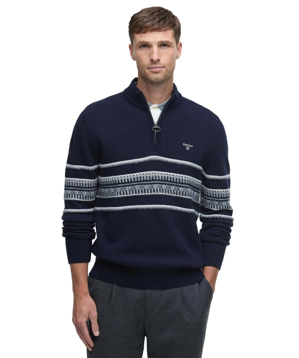 Men's Barbour Kepwick Half Zip Jumper - Navy