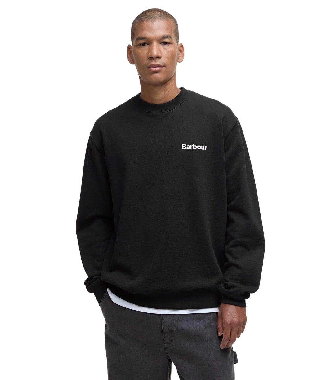 Men's Barbour Firbank Relaxed Crew Neck Sweatshirt - Black