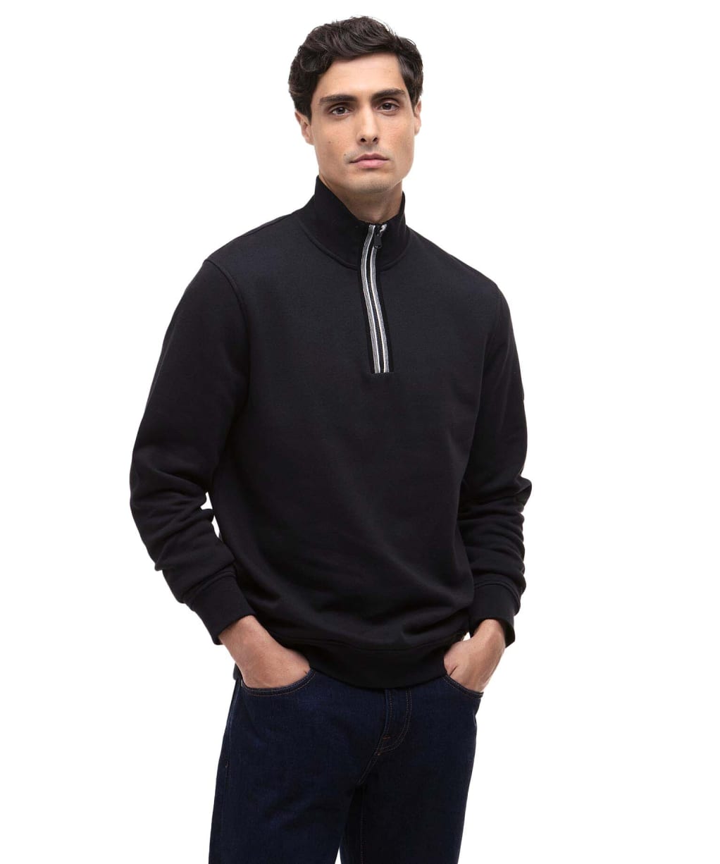 Men's Barbour International Rufforth Half Zip Sweatshirt - Black