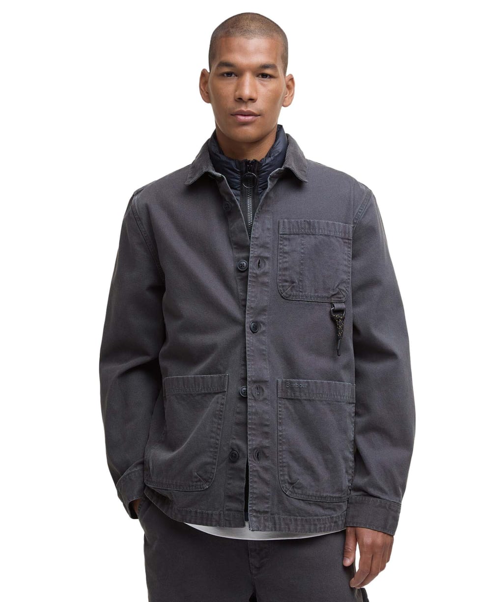 Men's Barbour Bowland Garment Dyed Overshirt - Black