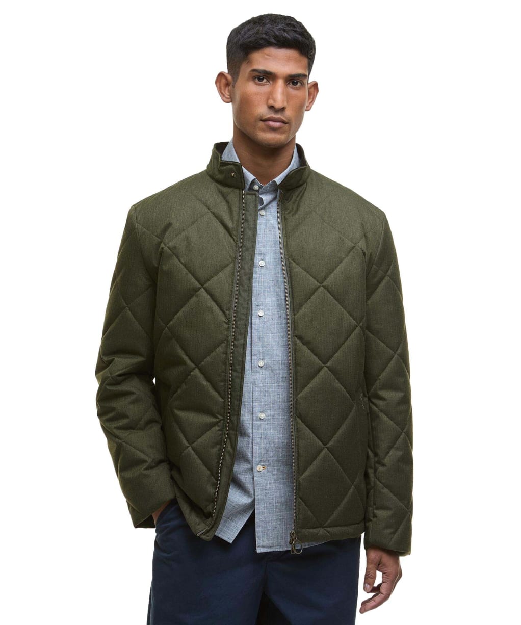 Men's Barbour City Harrington Quilted Jacket - Olive