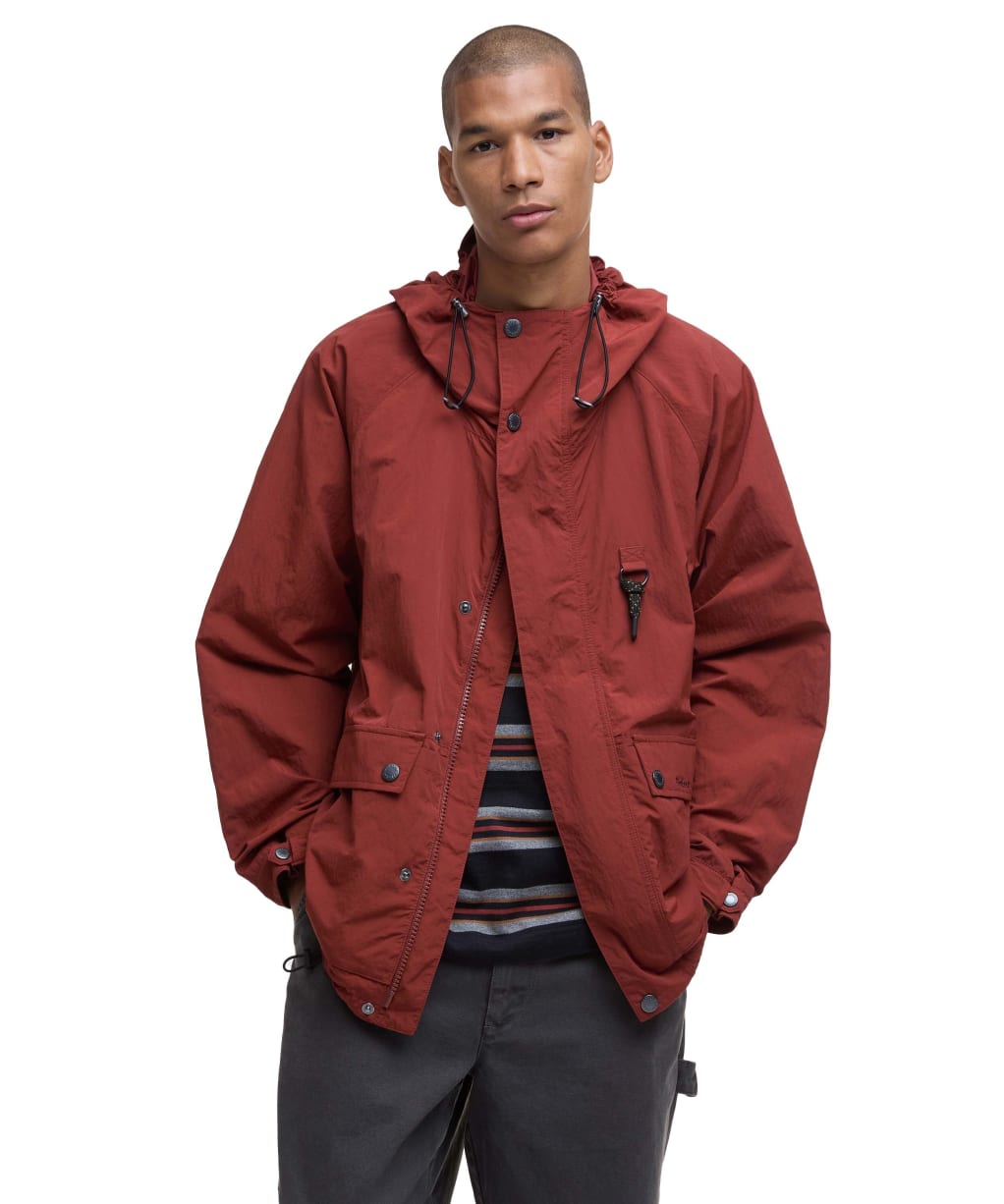 Men's Barbour Rig Showerproof Jacket - Fired Brick