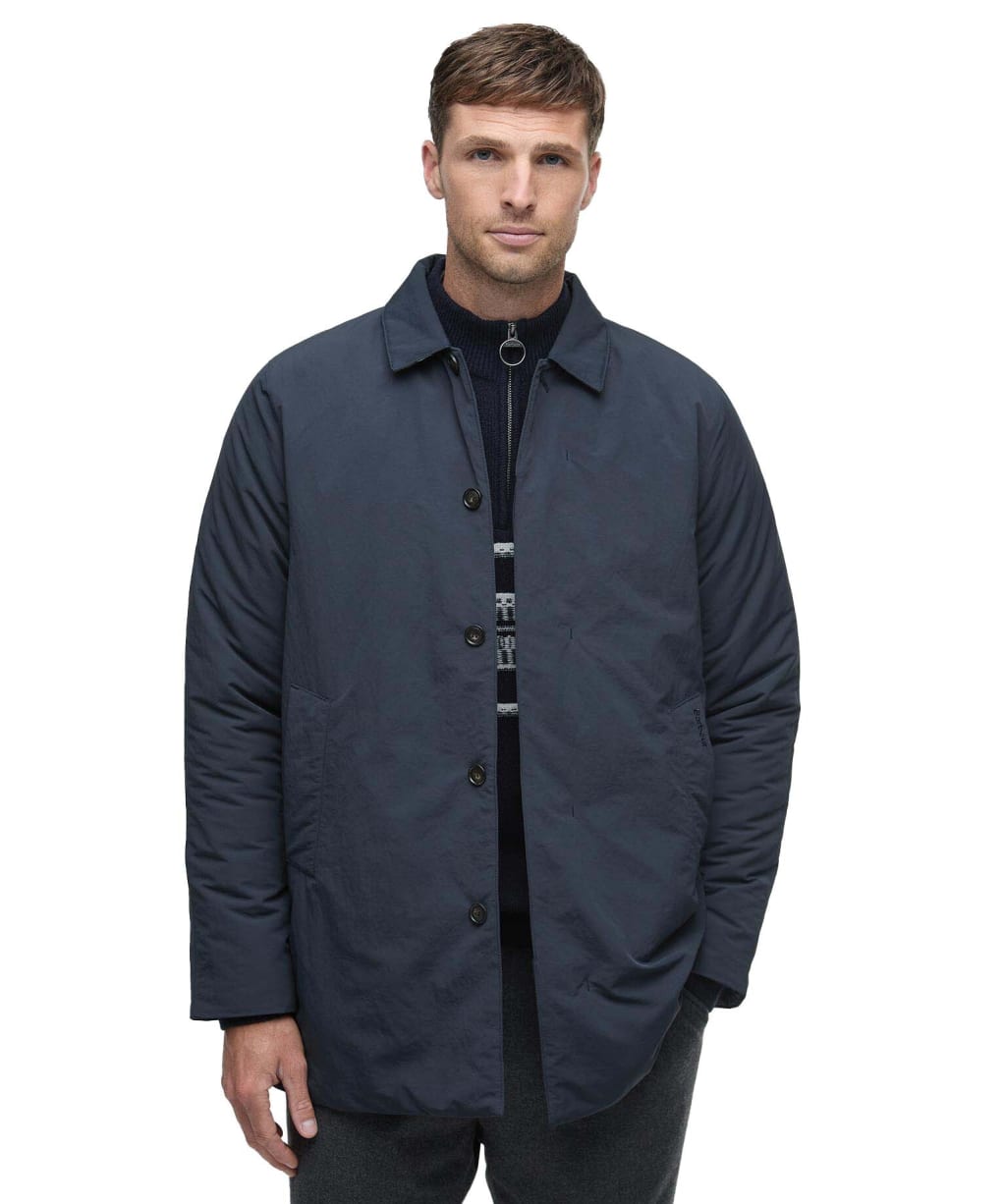 Men's Barbour Wadded Lorden Showerproof Mac - Dark Navy