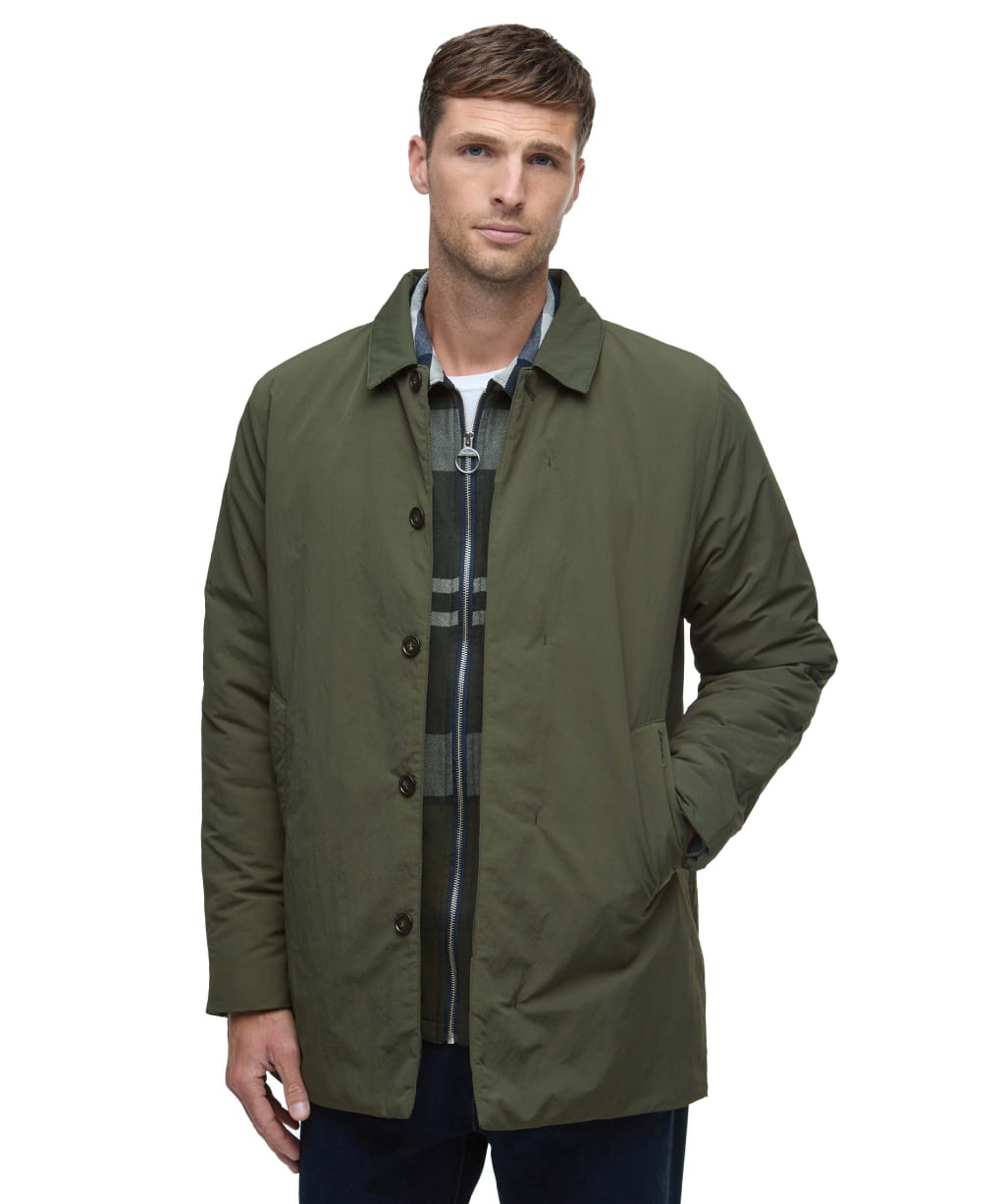Men's Barbour Wadded Lorden Showerproof Mac - Olive