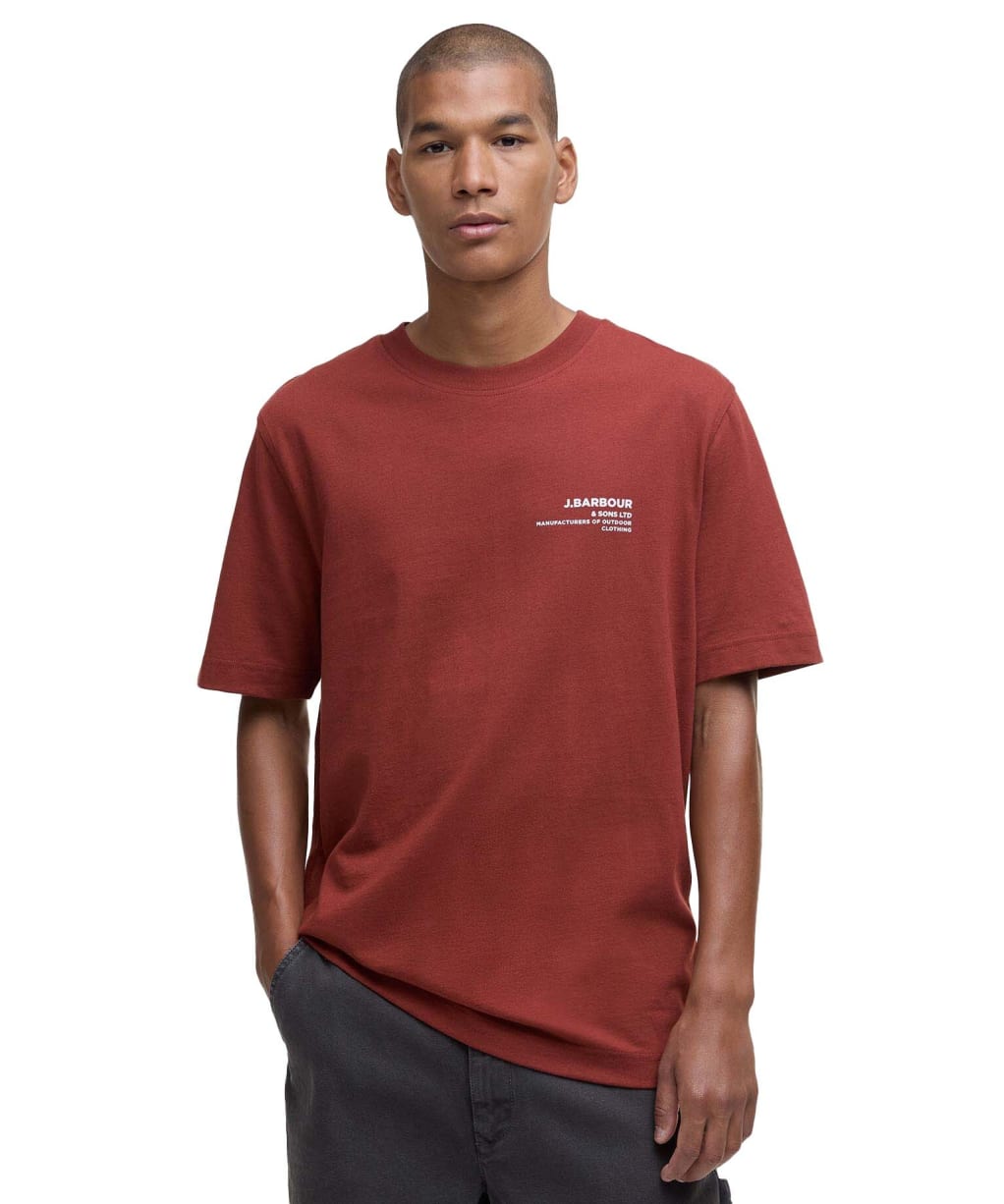 Men's Barbour Parkend Photographic Relaxed T-Shirt - Fired Brick