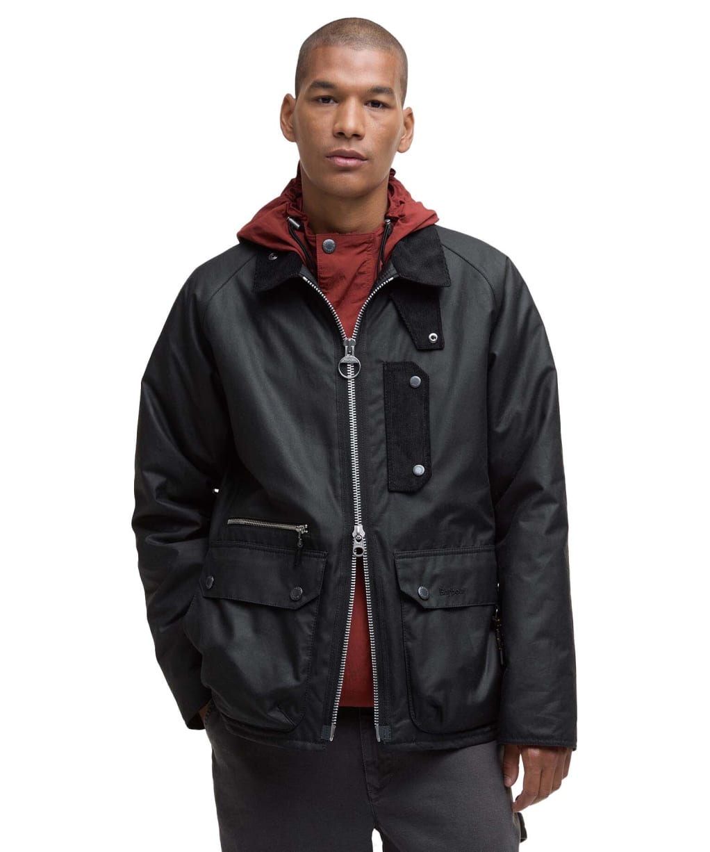 Men's Barbour Tract Waxed Jacket - Black