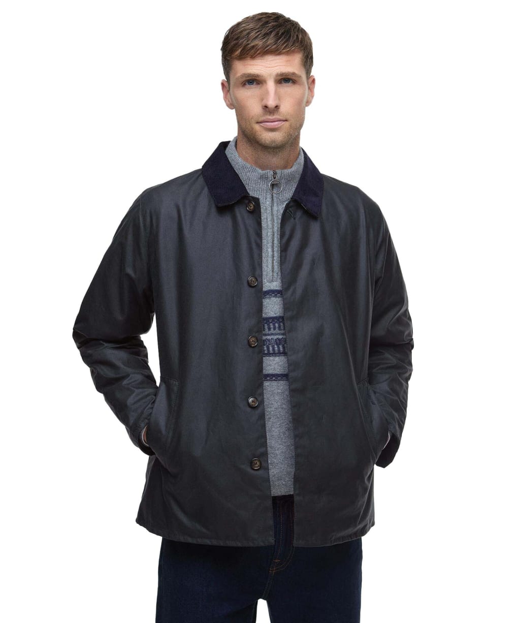 Men's Barbour Short Lorden Wax Mac - Navy